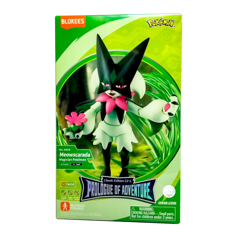🌿🎭 Figura Edición Clásica L Meowscarada Pokémon Blokees