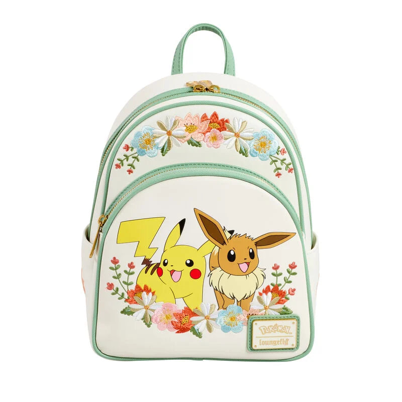 🌸⚡Mini Mochila Pikachu & Eevee Floral Loungefly – ¡Últimas Unidades!