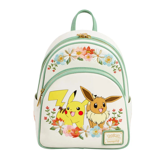 🌸⚡Mini Mochila Pikachu & Eevee Floral Loungefly – ¡Últimas Unidades!