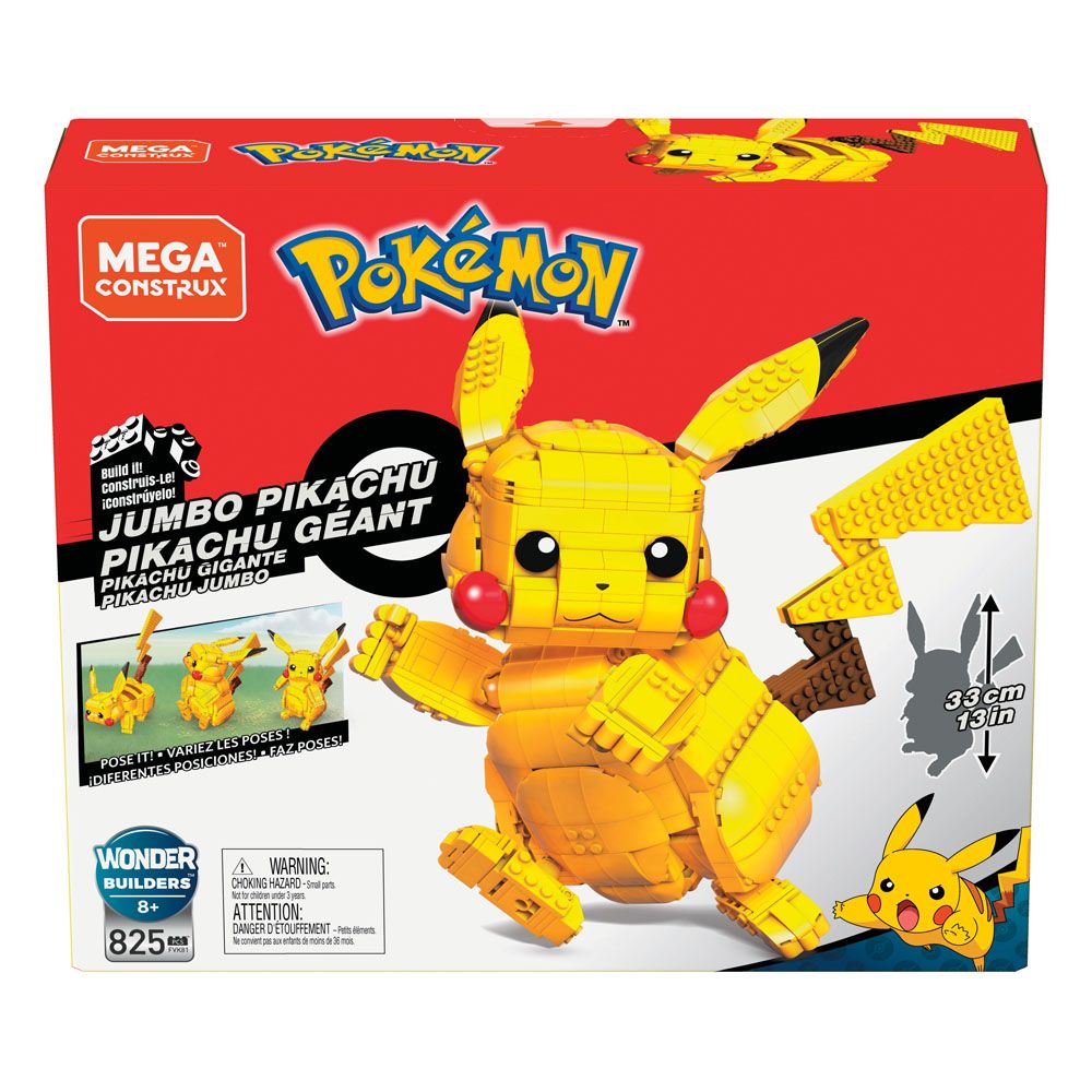 🧱 Pokémon Kit de Construcción Mega Construx Jumbo Pikachu 33 cm